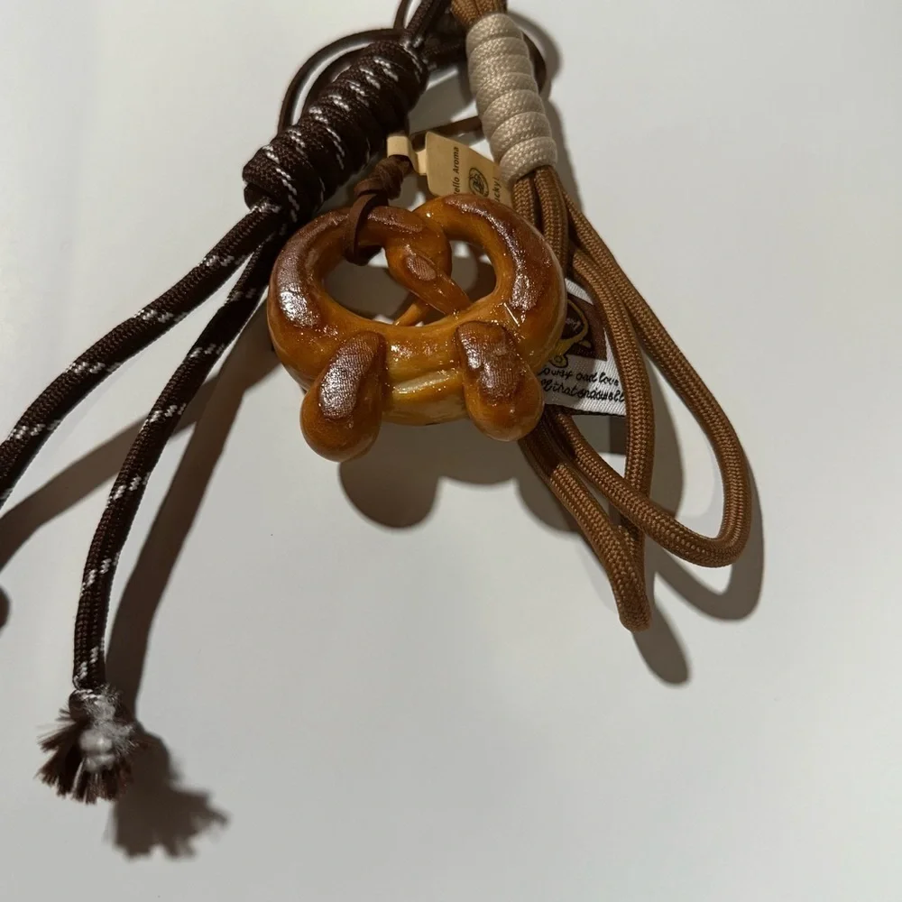 Braided Rope Bag Pendant High-grade Keychain Cute Bread Pendant Chocolate